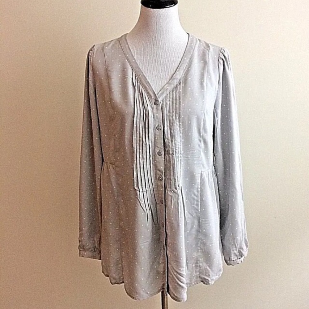 LC Lauren Conrad Women’s Pleated Pintuck Top